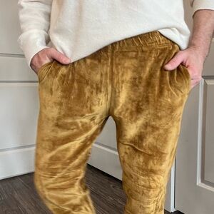 Golden-Brown Corduroy Plush Pants